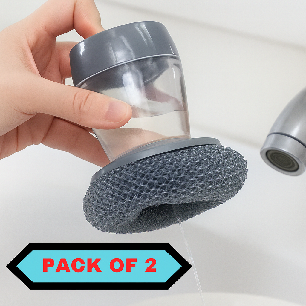 Kitchen Soap Dispensing Palm Brush (Pack of 2)