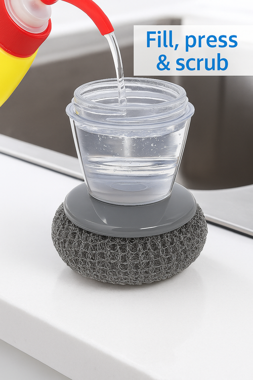 Kitchen Soap Dispensing Palm Brush (Pack of 2)